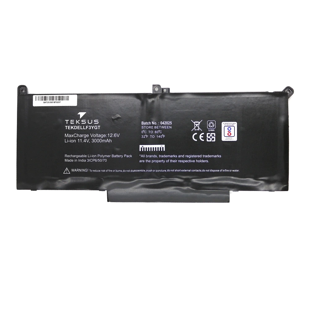 Teksus Laptop Battery Compatible For Dell Latitude 7480 | 7490 | F3YGT view 2